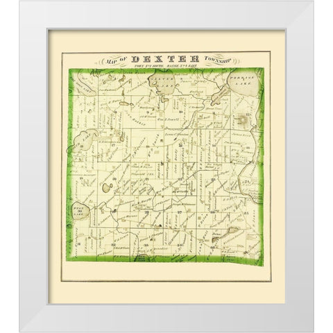 Dexter Michigan Landowner - Everts 1874 White Modern Wood Framed Art Print by Everts