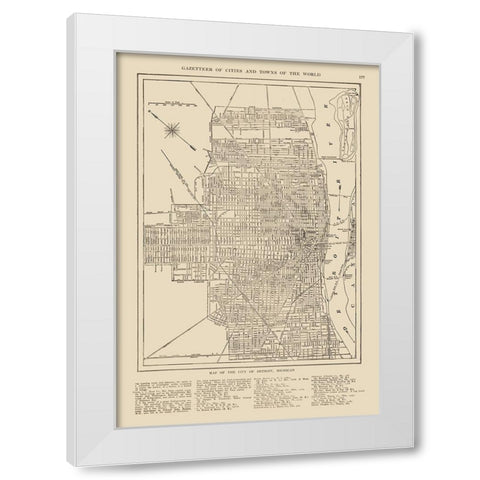 Detroit  Michigan - Reynold 1921 White Modern Wood Framed Art Print by Reynold