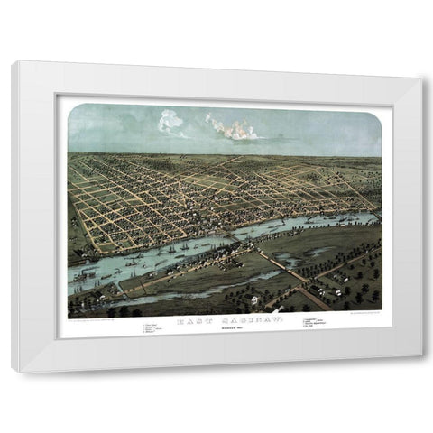 East Saginaw Michigan - Ruger 1867  White Modern Wood Framed Art Print by Ruger