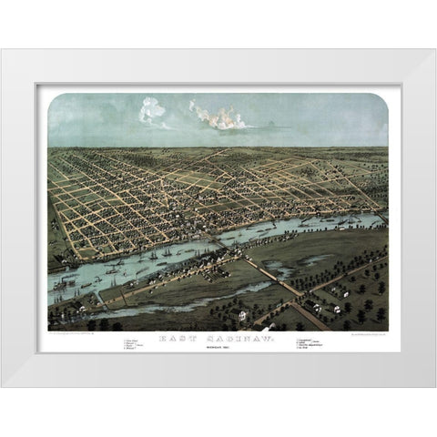 East Saginaw Michigan - Ruger 1867  White Modern Wood Framed Art Print by Ruger