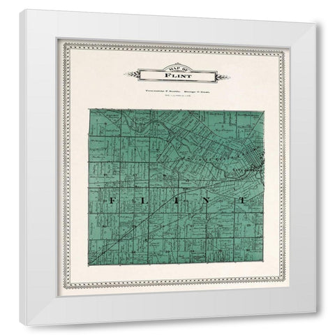 Flint Michigan Landowner - Day 1899 White Modern Wood Framed Art Print by Day