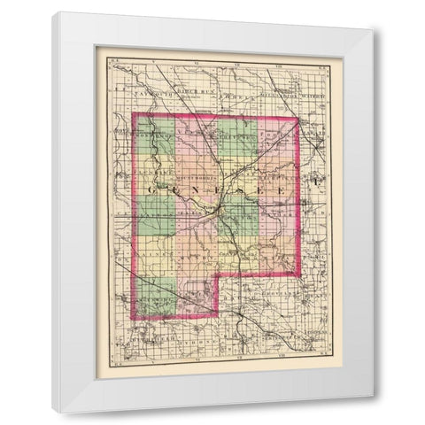 Genesee Michigan - Walling 1873 White Modern Wood Framed Art Print by Walling