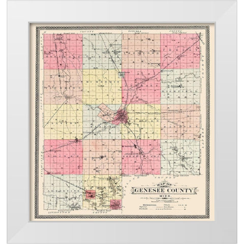 Genesee Michigan - Day 1899 White Modern Wood Framed Art Print by Day