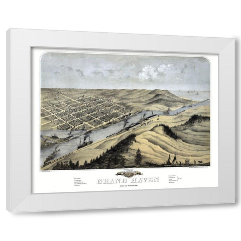 Grand Haven Michigan - Ruger 1868  White Modern Wood Framed Art Print by Ruger