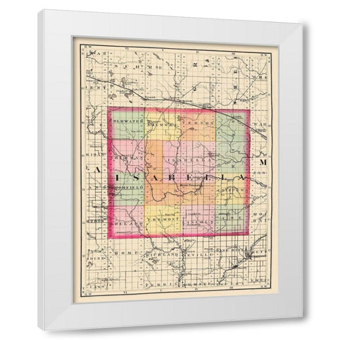 Isabella Michigan - Walling 1873 White Modern Wood Framed Art Print by Walling