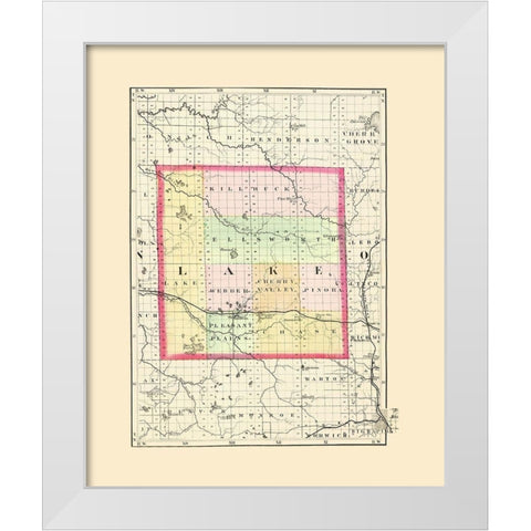 Lake Michigan - Walling 1873 White Modern Wood Framed Art Print by Walling