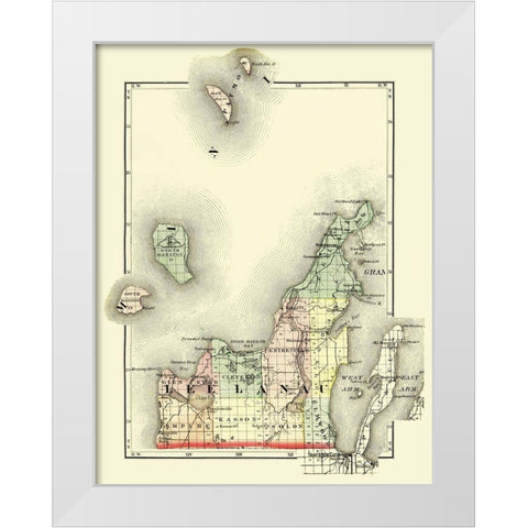 Leelanau Michigan - Walling 1873 White Modern Wood Framed Art Print by Walling