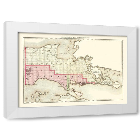 Mackinac Michigan - Walling 1873 White Modern Wood Framed Art Print by Walling