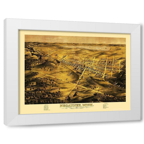 Negaunee Michigan - Bailey 1871 White Modern Wood Framed Art Print by Bailey