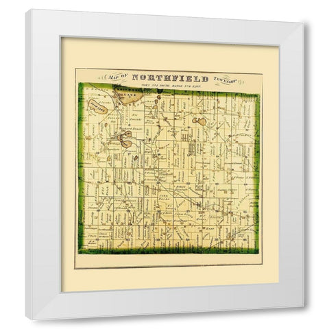 Northfield Michigan Landowner - Everts 1874 White Modern Wood Framed Art Print by Everts
