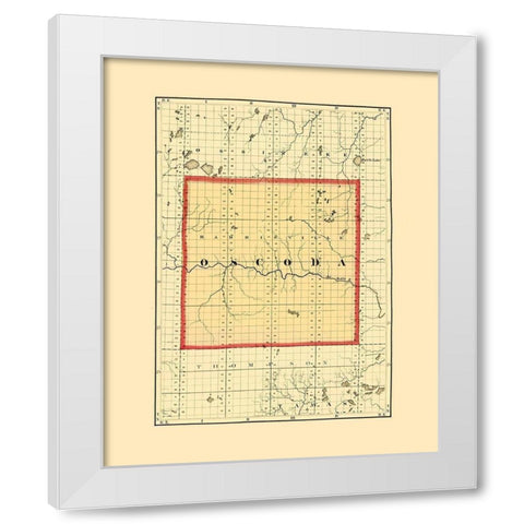 Oscoda Michigan - Walling 1873 White Modern Wood Framed Art Print by Walling