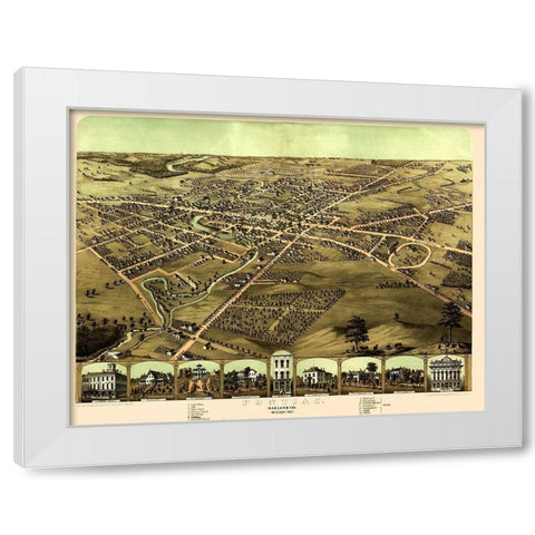 Pontiac Michigan - Ruger 1867 White Modern Wood Framed Art Print by Ruger
