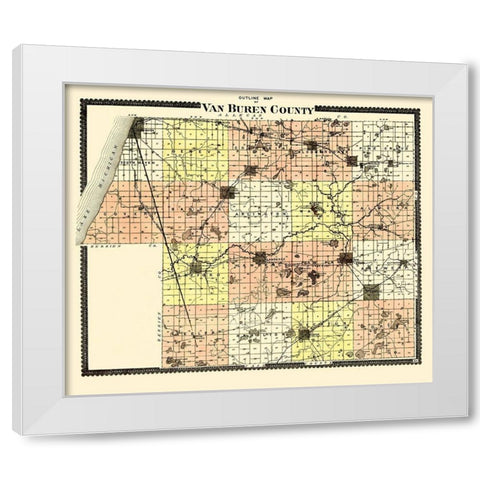 Van Buren Michigan - Goss 1895 White Modern Wood Framed Art Print by Goss