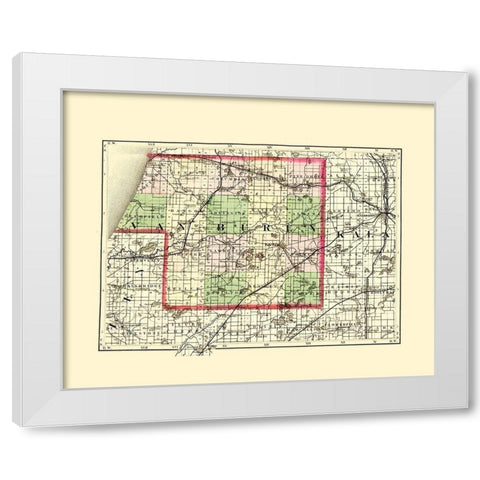 Van Buren Michigan - Walling 1873 White Modern Wood Framed Art Print by Walling