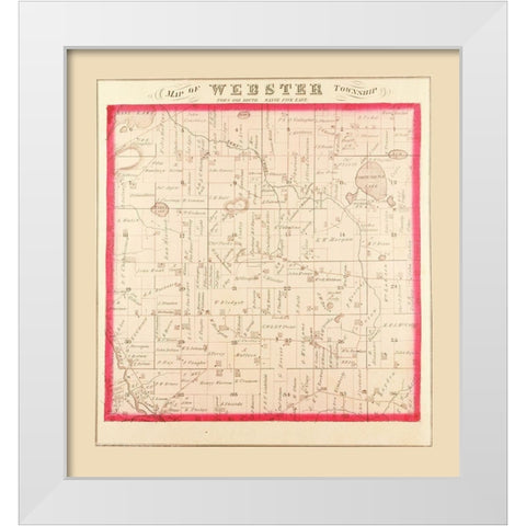Webster Michigan Landowner - Everts 1874 White Modern Wood Framed Art Print by Everts
