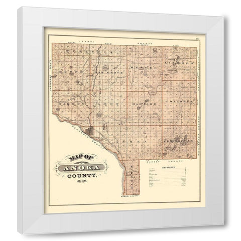 Anoka Minnesota Landowner - Andreas 1874 White Modern Wood Framed Art Print by Andreas