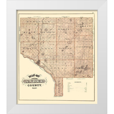 Anoka Minnesota Landowner - Andreas 1874 White Modern Wood Framed Art Print by Andreas