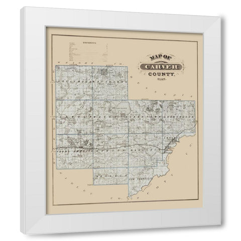 Carver Minnesota Landowner - Andreas 1874 White Modern Wood Framed Art Print by Andreas