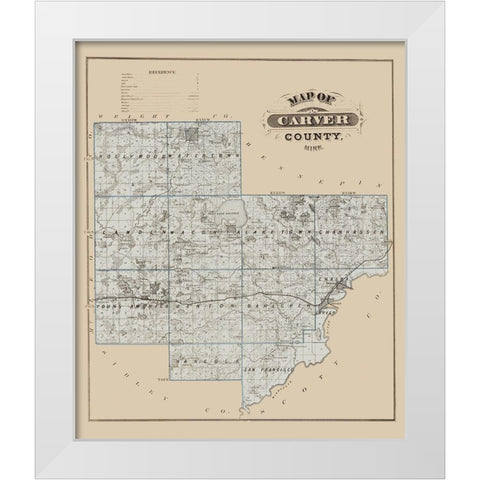 Carver Minnesota Landowner - Andreas 1874 White Modern Wood Framed Art Print by Andreas