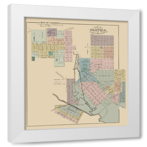 Chatfield, Caledonia Minnesota - Andreas 1874 White Modern Wood Framed Art Print by Andreas