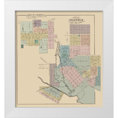 Chatfield, Caledonia Minnesota - Andreas 1874 White Modern Wood Framed Art Print by Andreas