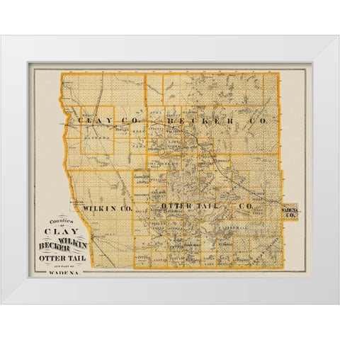 Clay Minnesota Landowner - Andreas 1874 White Modern Wood Framed Art Print by Andreas