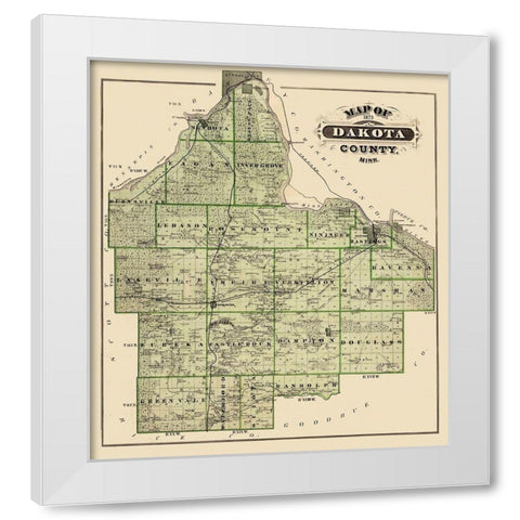 Dakota Minnesota Landowner - Andreas 1873 White Modern Wood Framed Art Print by Andreas