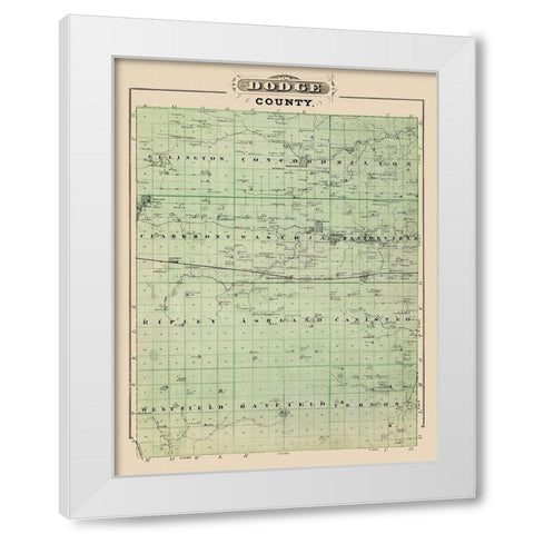 Dodge Minnesota Landowner - Andreas 1874 White Modern Wood Framed Art Print by Andreas