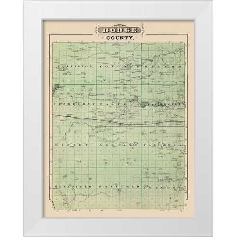 Dodge Minnesota Landowner - Andreas 1874 White Modern Wood Framed Art Print by Andreas