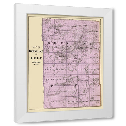Douglas  Pope Minnesota Landowner - Andreas 1874 White Modern Wood Framed Art Print by Andreas