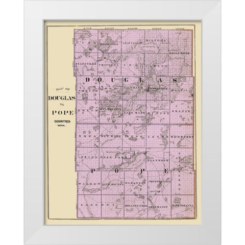 Douglas  Pope Minnesota Landowner - Andreas 1874 White Modern Wood Framed Art Print by Andreas
