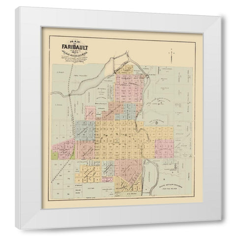 Faribault Minnesota - Andreas 1874 White Modern Wood Framed Art Print by Andreas