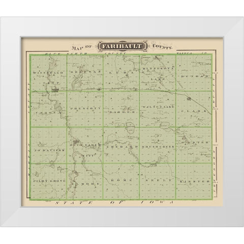 Faribault Minnesota Landowner - Andreas 1874 White Modern Wood Framed Art Print by Andreas