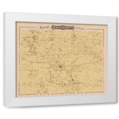 Freeborn Minnesota Landowner - Andreas 1874 White Modern Wood Framed Art Print by Andreas