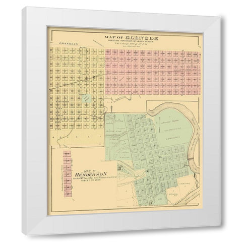 Glencoe, Henderson Minnesota - Andreas 1874 White Modern Wood Framed Art Print by Andreas