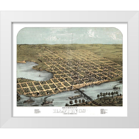 Hastings Minnesota - Ruger 1867  White Modern Wood Framed Art Print by Ruger