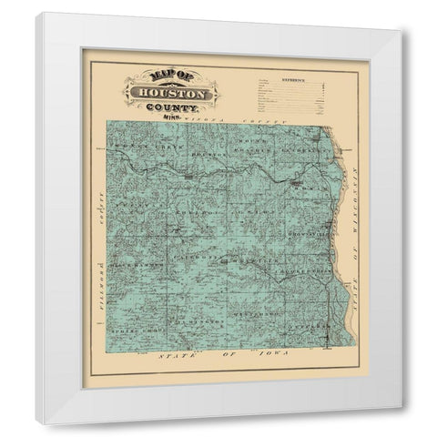 Houston Minnesota Landowner - Andreas 1874 White Modern Wood Framed Art Print by Andreas
