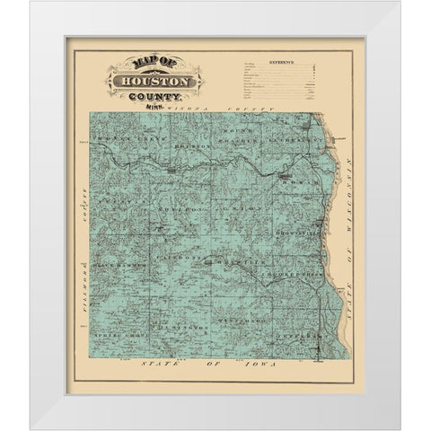 Houston Minnesota Landowner - Andreas 1874 White Modern Wood Framed Art Print by Andreas