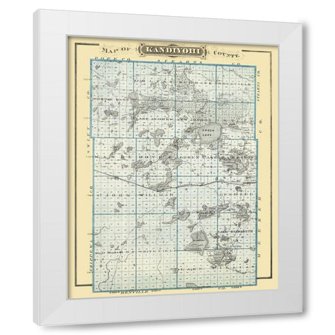 Kandiyohi Minnesota Landowner - Andreas 1874 White Modern Wood Framed Art Print by Andreas