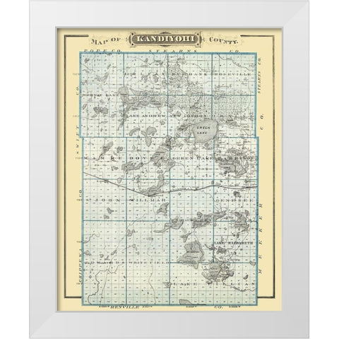 Kandiyohi Minnesota Landowner - Andreas 1874 White Modern Wood Framed Art Print by Andreas
