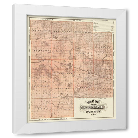 Meeker Minnesota Landowner - Andreas 1874 White Modern Wood Framed Art Print by Andreas