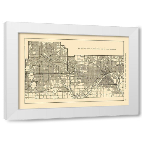 Minneapolis, St Paul  Minnesota - Reynold 1921 White Modern Wood Framed Art Print by Reynold