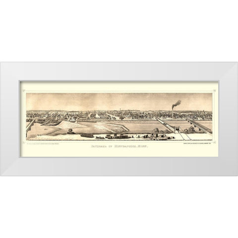 Minneapolis Minnesota - Hageboeck 1873  White Modern Wood Framed Art Print by Hageboeck