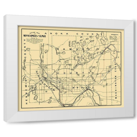 Minneapolis St Paul Minnesota - Blodgett 1897  White Modern Wood Framed Art Print by Blodget