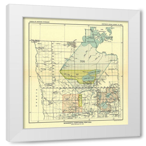 Northern Minnesota - Hoen 1896 White Modern Wood Framed Art Print by Hoen