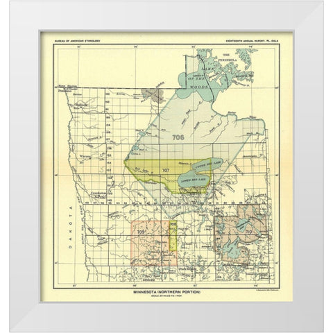 Northern Minnesota - Hoen 1896 White Modern Wood Framed Art Print by Hoen