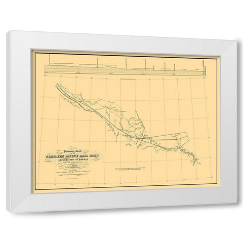 Northern Pacific Railroad Preliminary Survey 1 White Modern Wood Framed Art Print by Wagner