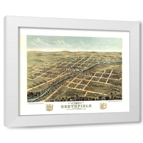 Northfield Minnesota - Stoner 1869  White Modern Wood Framed Art Print by Stoner