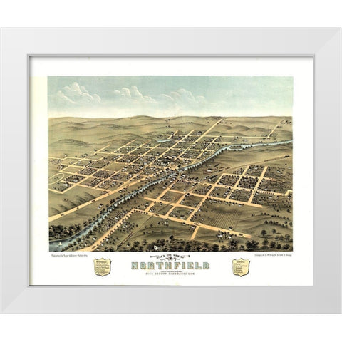 Northfield Minnesota - Stoner 1869  White Modern Wood Framed Art Print by Stoner