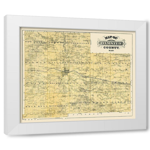 Olmsted Minnesota Landowner - Andreas 1874 White Modern Wood Framed Art Print by Andreas